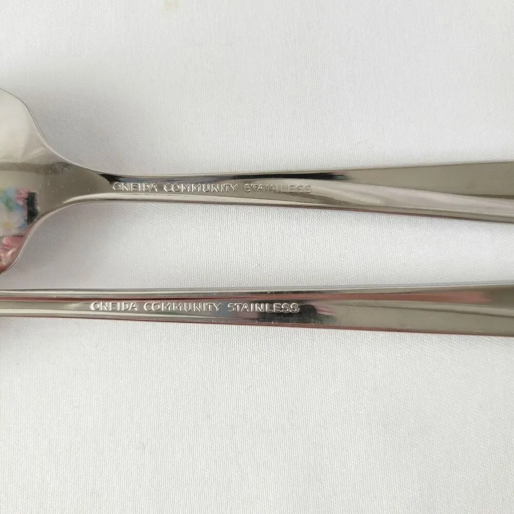 Vintage Oneida Twin Star Flatware Community Stainless Iced Tea Soup Spoon Atomic